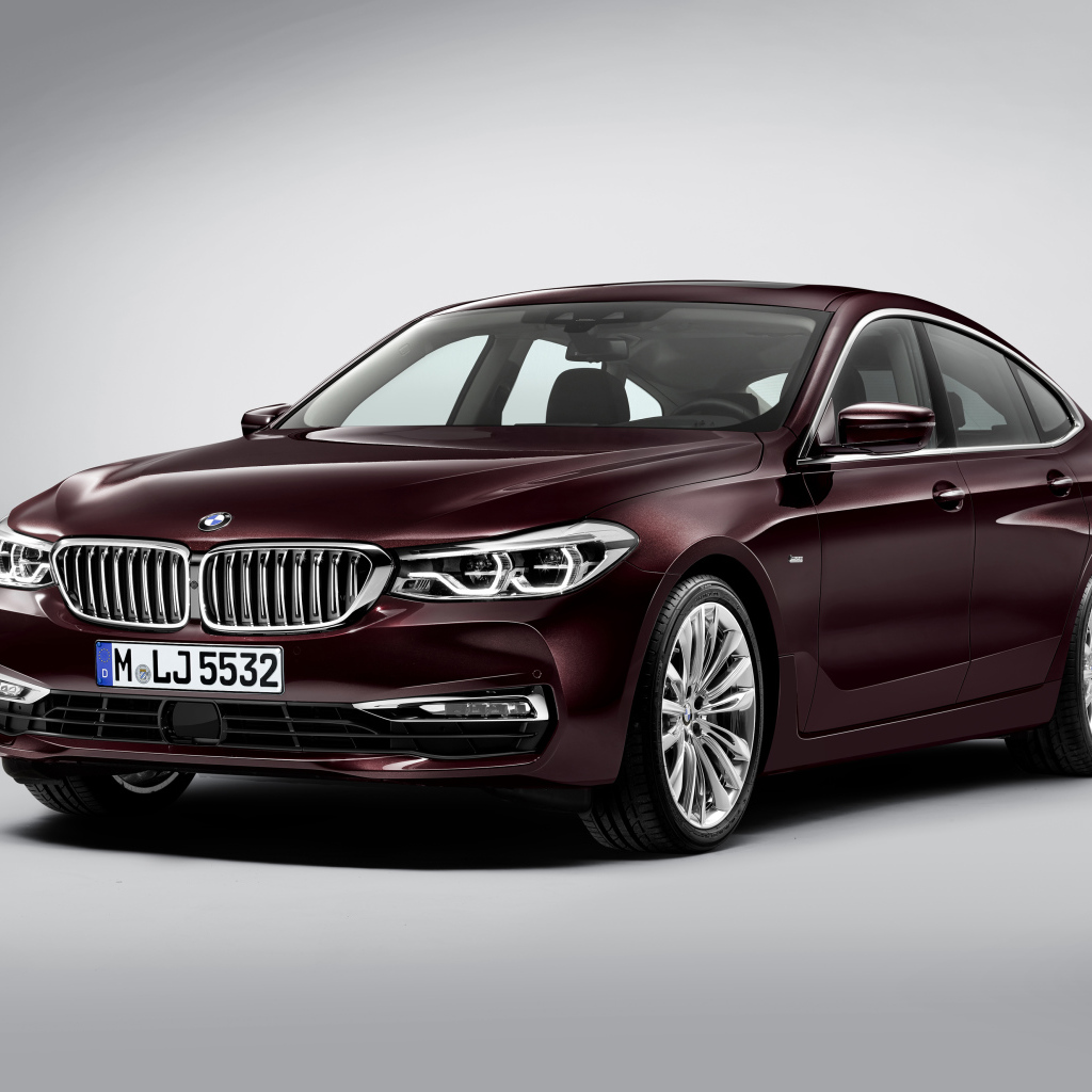 Бордовый автомобиль BMW  630d xDrive Gran Turismo, 2017