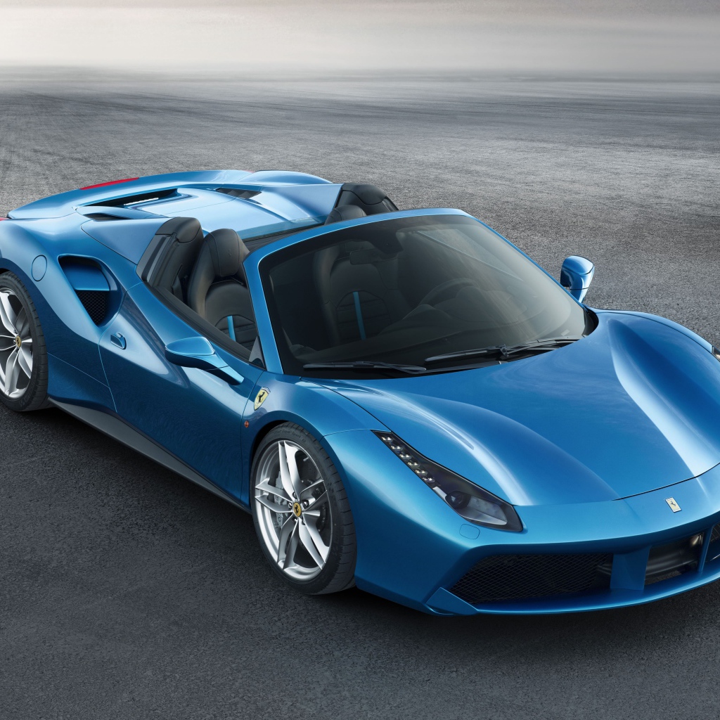 Синий спорткар Ferrari 488 Spider 