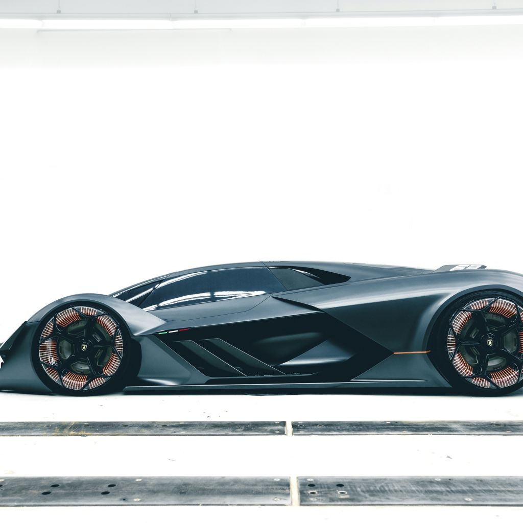 Черный спортивный автомобиль Lamborghini Terzo Millennio