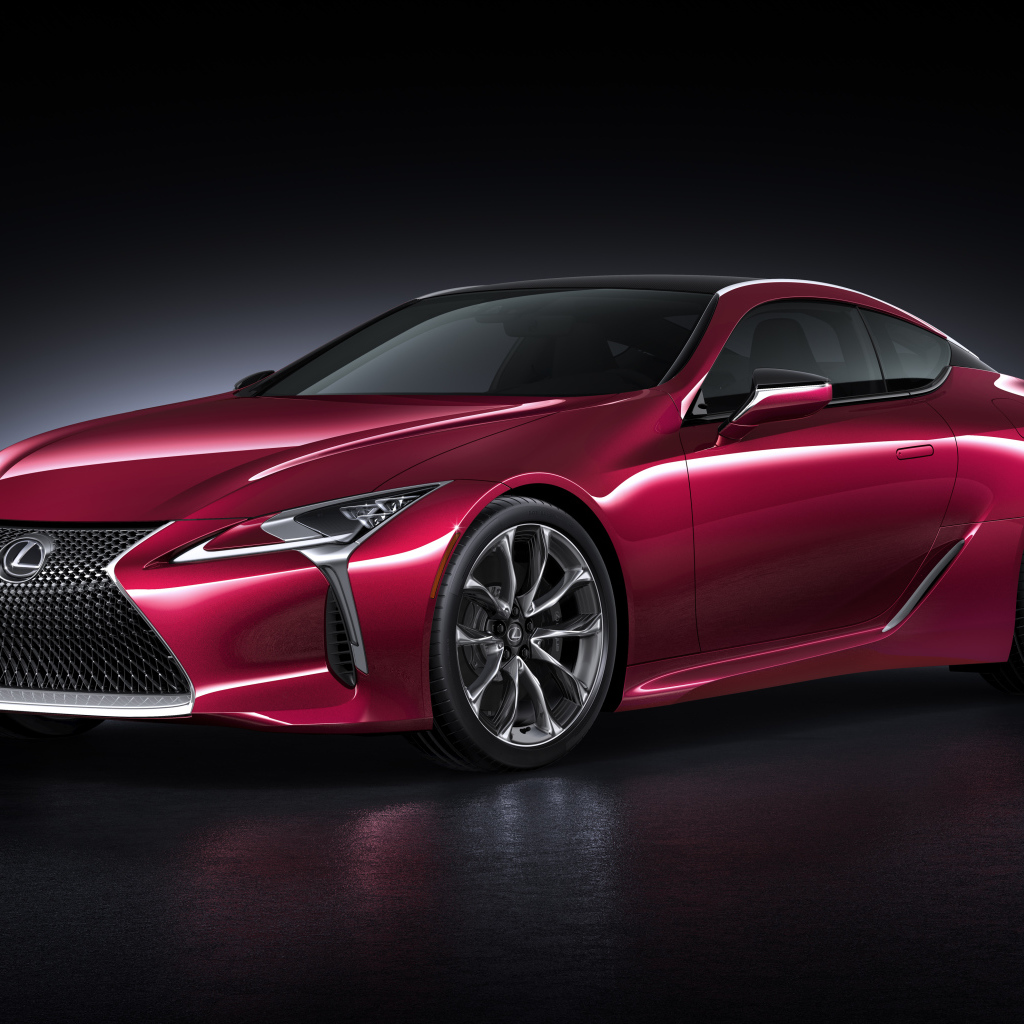 Автомобиль  Lexus LC500 Coupe, 2017 вишневого цвета 