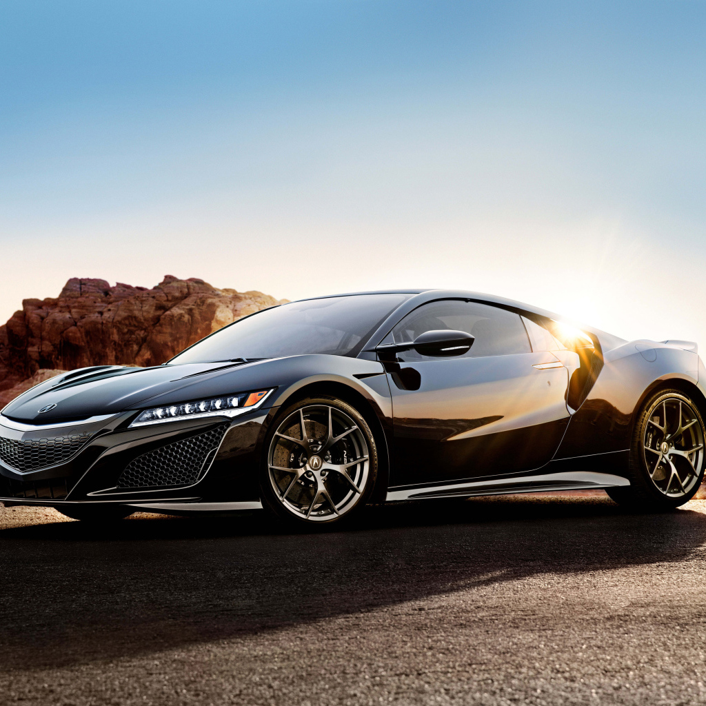 Черный автомобиль  Acura NSX 2017 