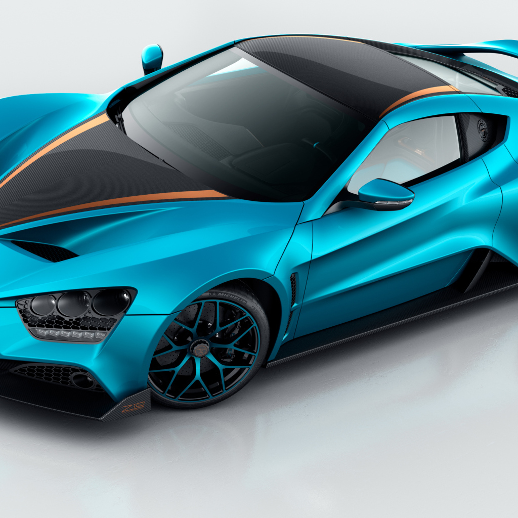 Суперкар синего цвета Zenvo ST1, 2017 