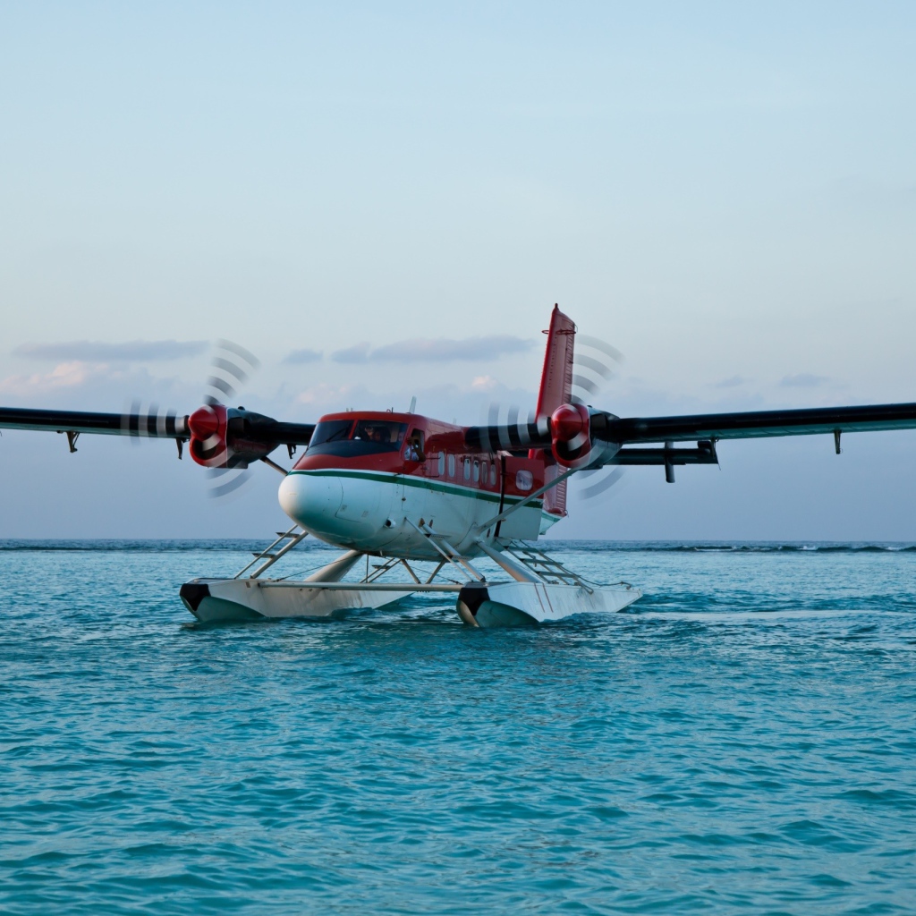 Airplane DHC-6 Twin Otter on the water