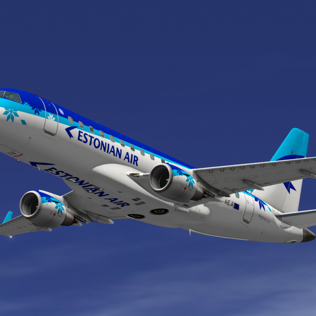 Полет Embraer 170 эстонской авиакомпании Estonian Air 