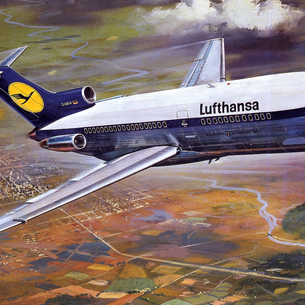 Лайнер Boeing 727 авиакомпании Lufthansa 