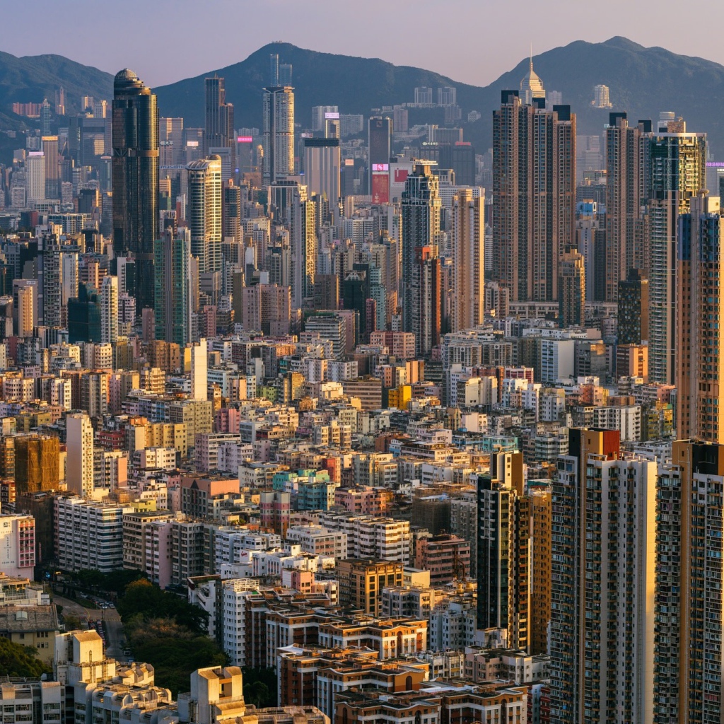 Панорама города Гонконг, Китай 