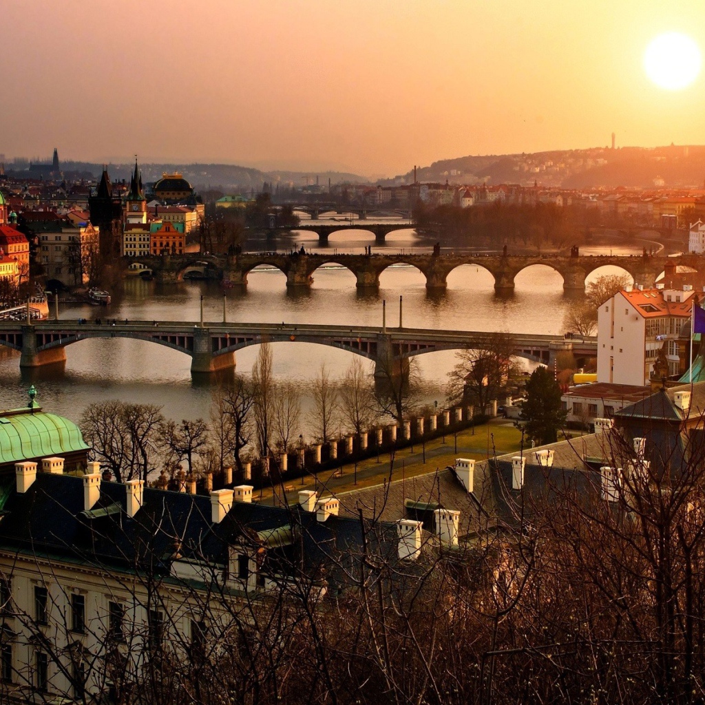 Вид на город Прага, Чехия 