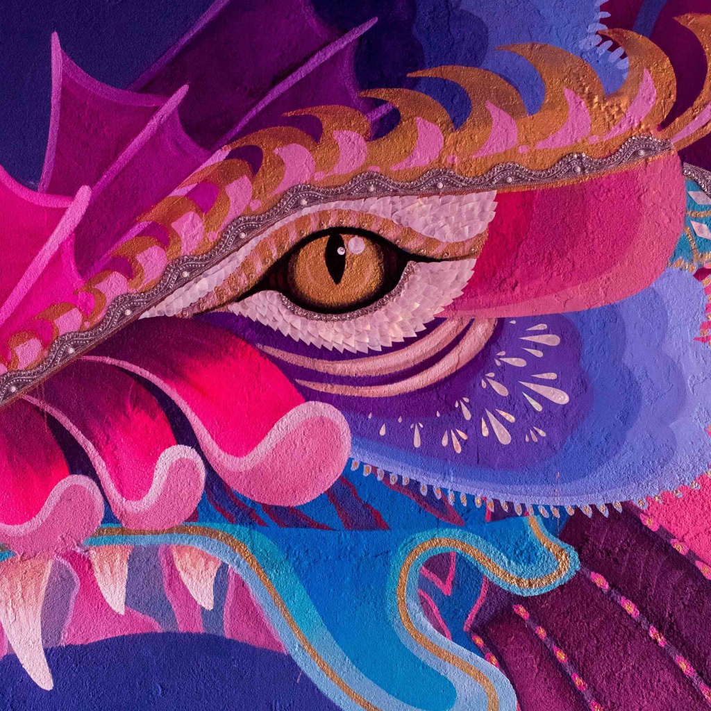 Нарисованная голова дракона