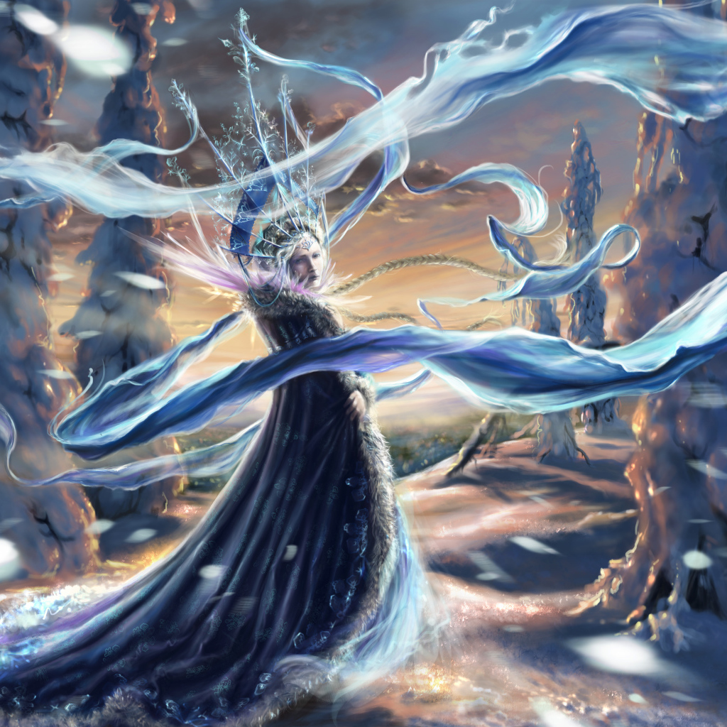 Красивая снежная королева фэнтези