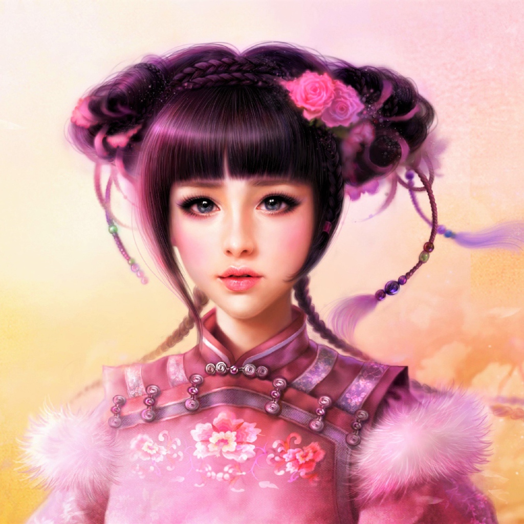 Красивая молодая девушка азиатка фэнтези