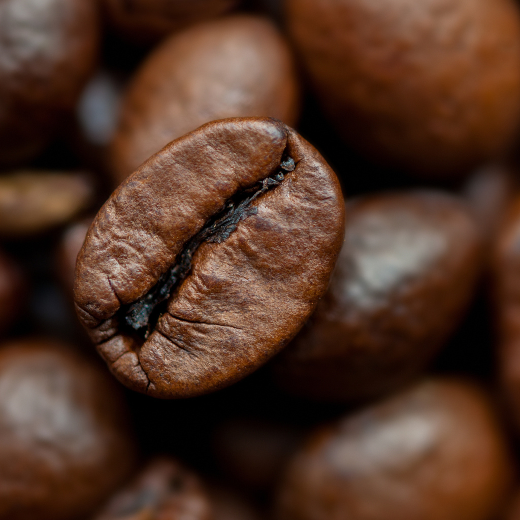 Кофейное зерно крупным планом