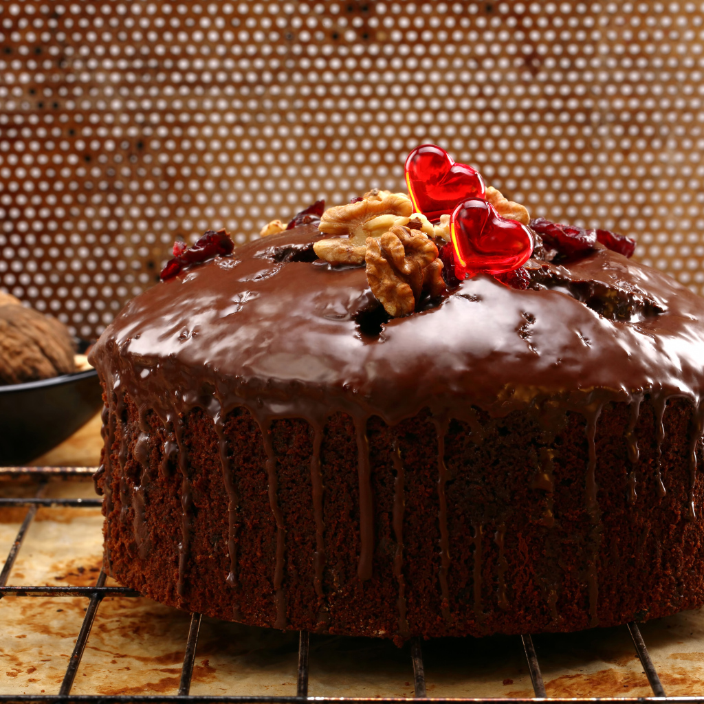 Шоколадный пирог с грецкими орехами 