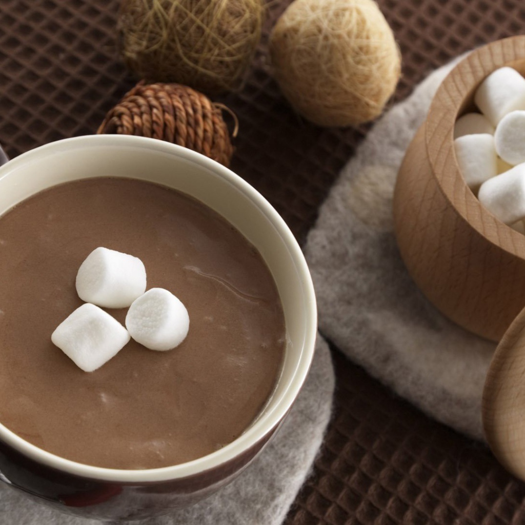 Чашка горячего шоколада с маршмеллоу 