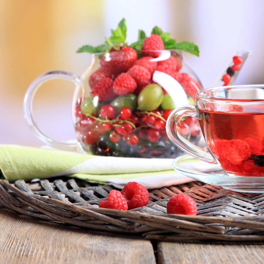 Ароматный фруктовый чай с малиной 