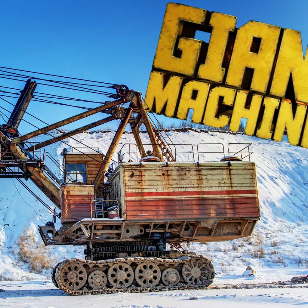 Экскаватор в заснеженном карьере игра Giant Machines 2017 