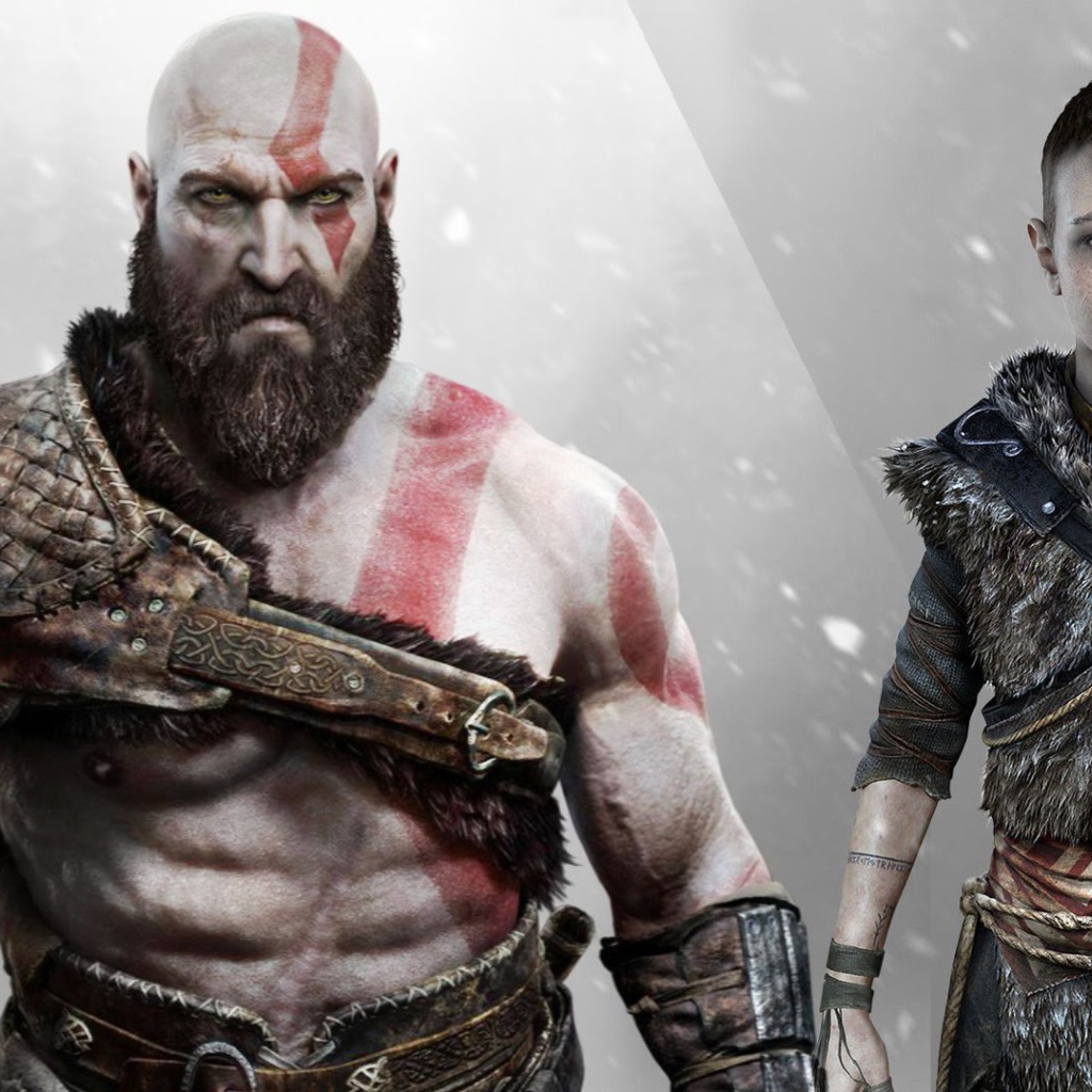 Кратос с сыном персонажи игры God of War