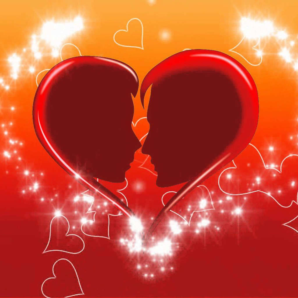 Образы влюбленной пары в сердце 