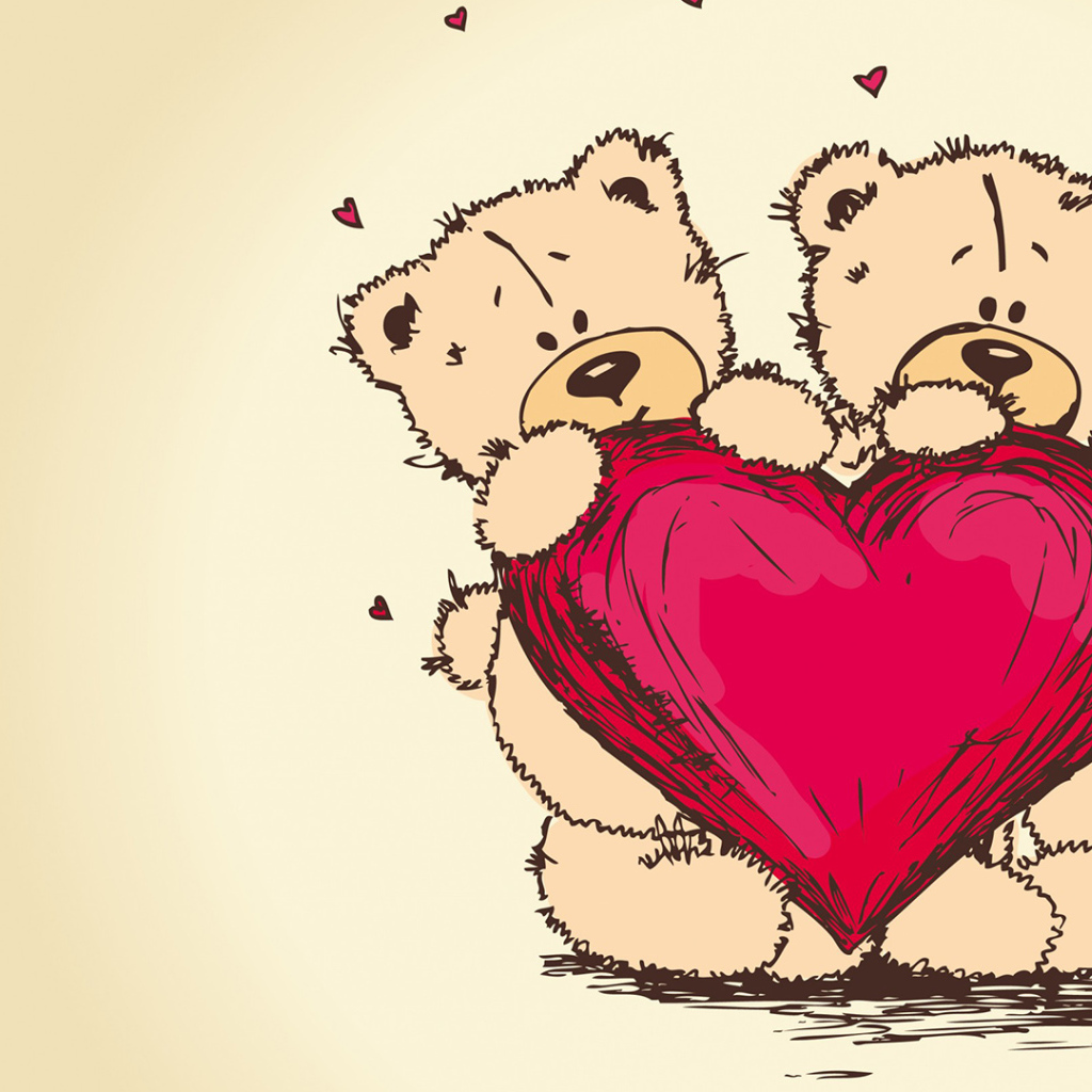 Влюбленные плюшевые мишки 