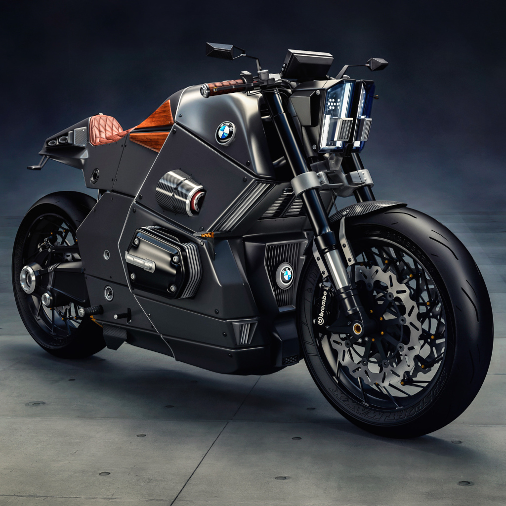 Стильный черный мотоцикл BMW Urban Racer