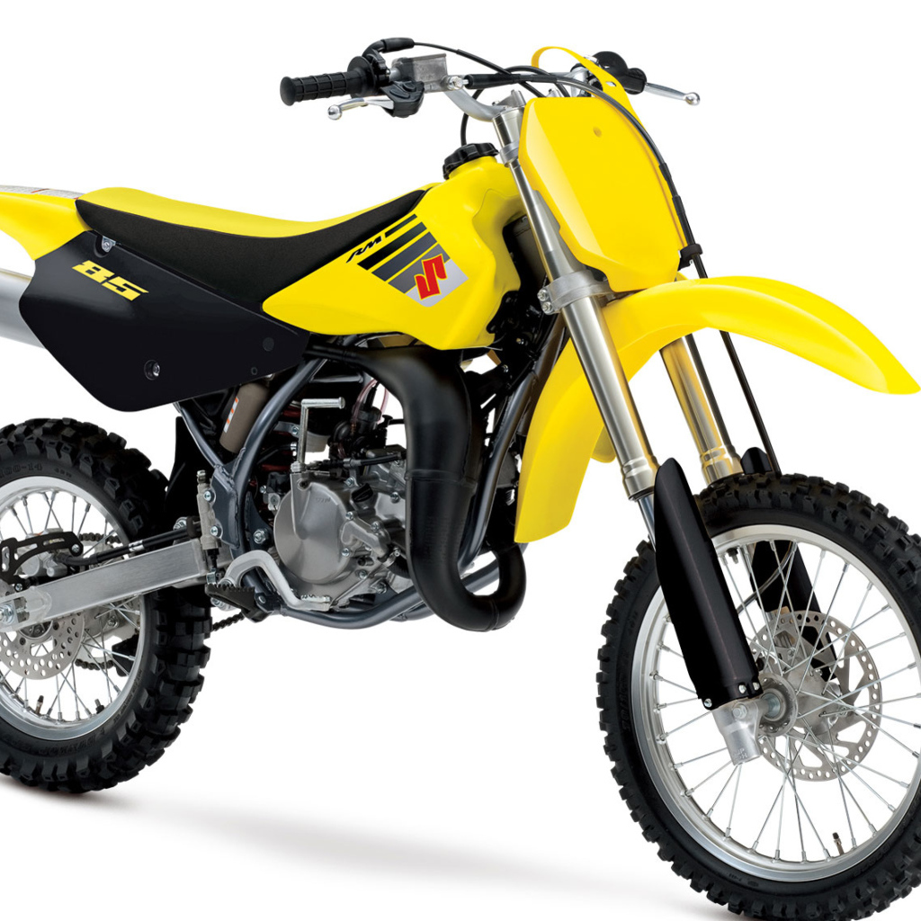 Желтый мотоцикл Suzuki RM85 
