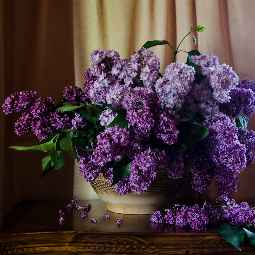 Букет сирени в вазе на столе