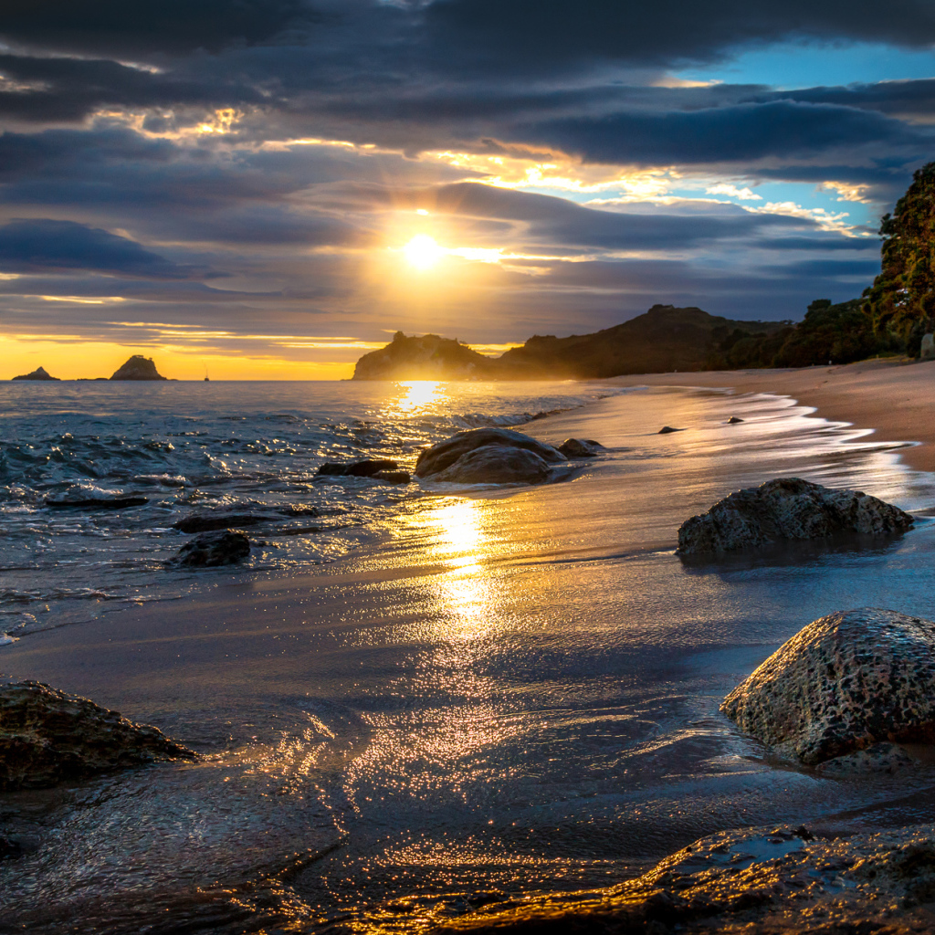 Закат на побережье, Тасман. Новая Зеландия 
