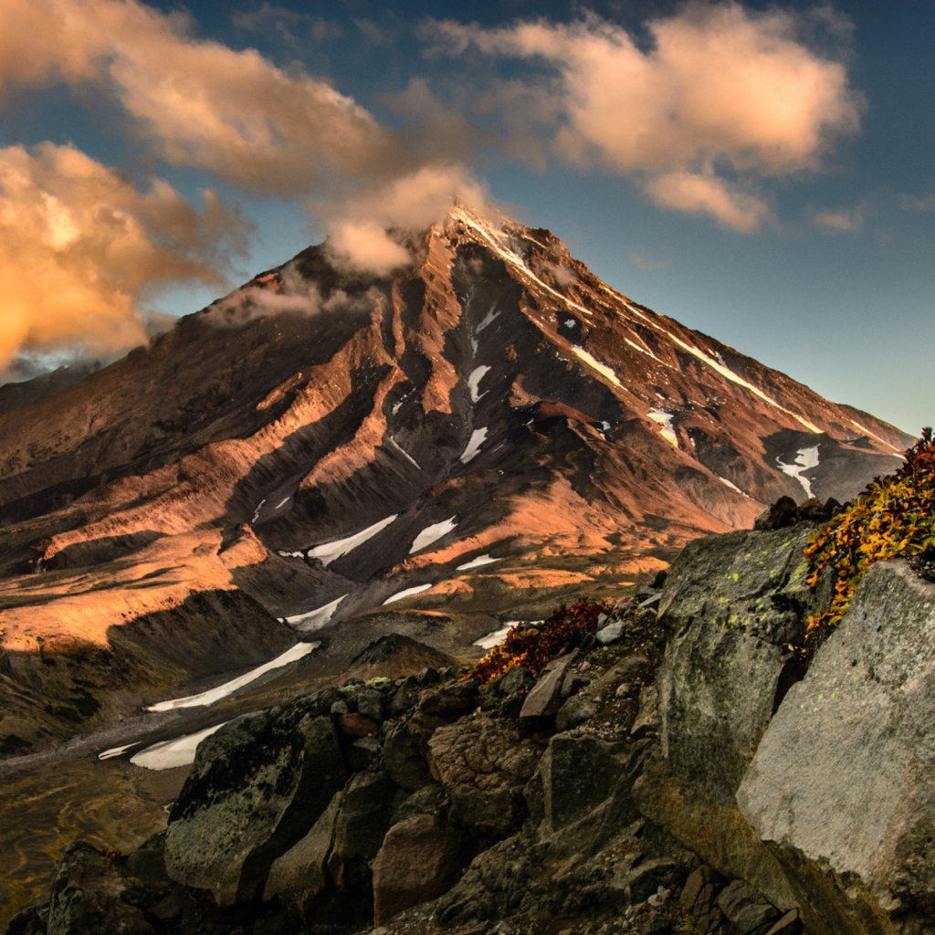 Вид на вулкан Камчатка, Россия 