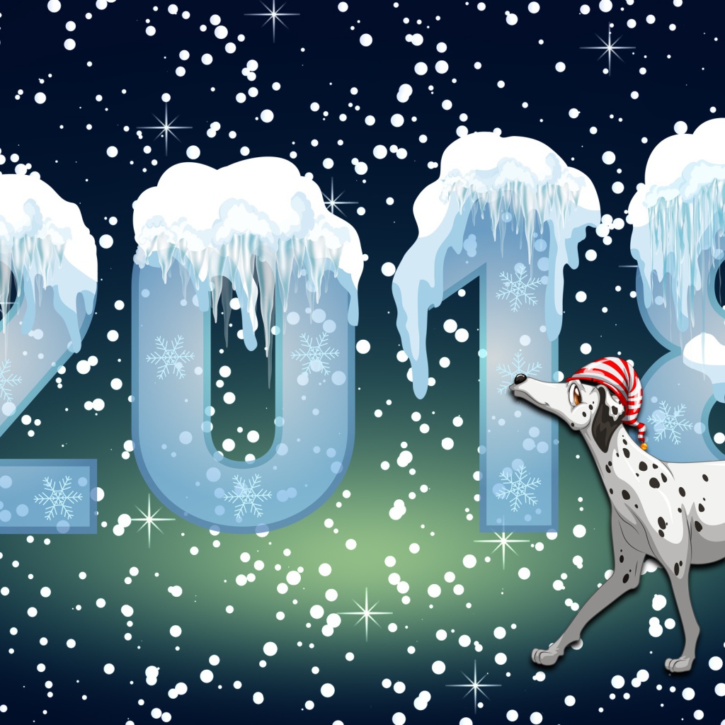 С Новым 2018 годом собаки, цифры