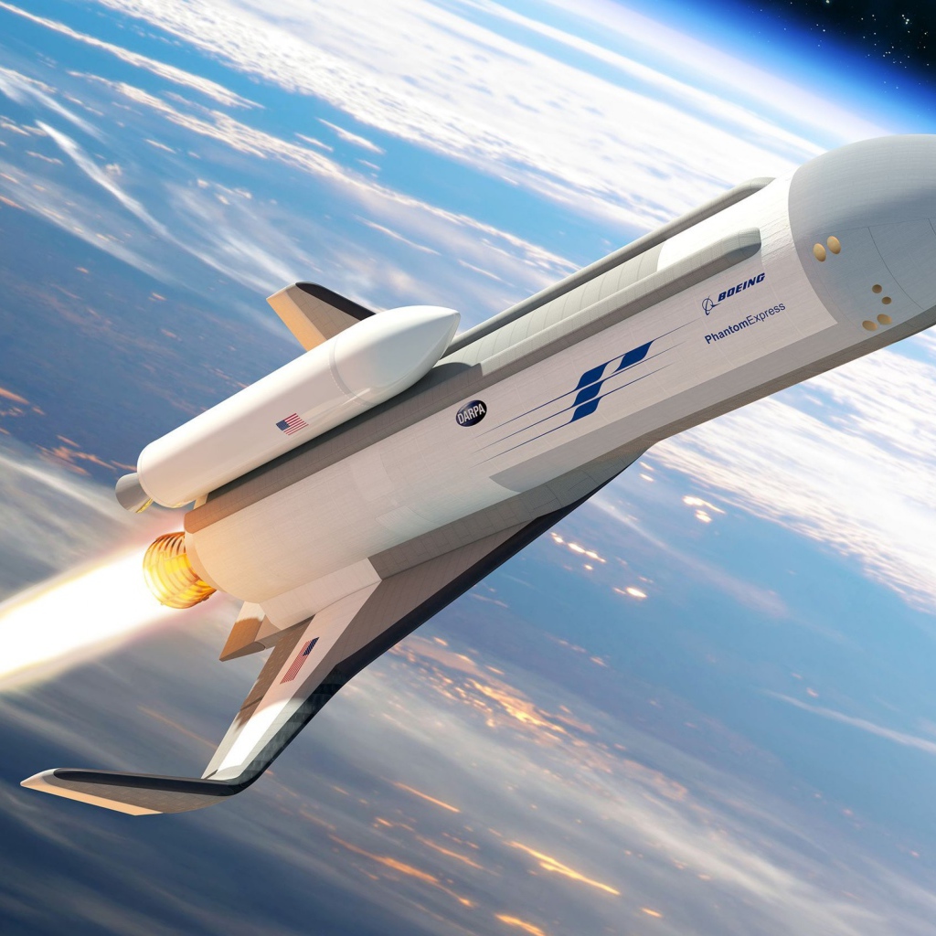 Экспериментального космический самолет Phantom Express в космосе