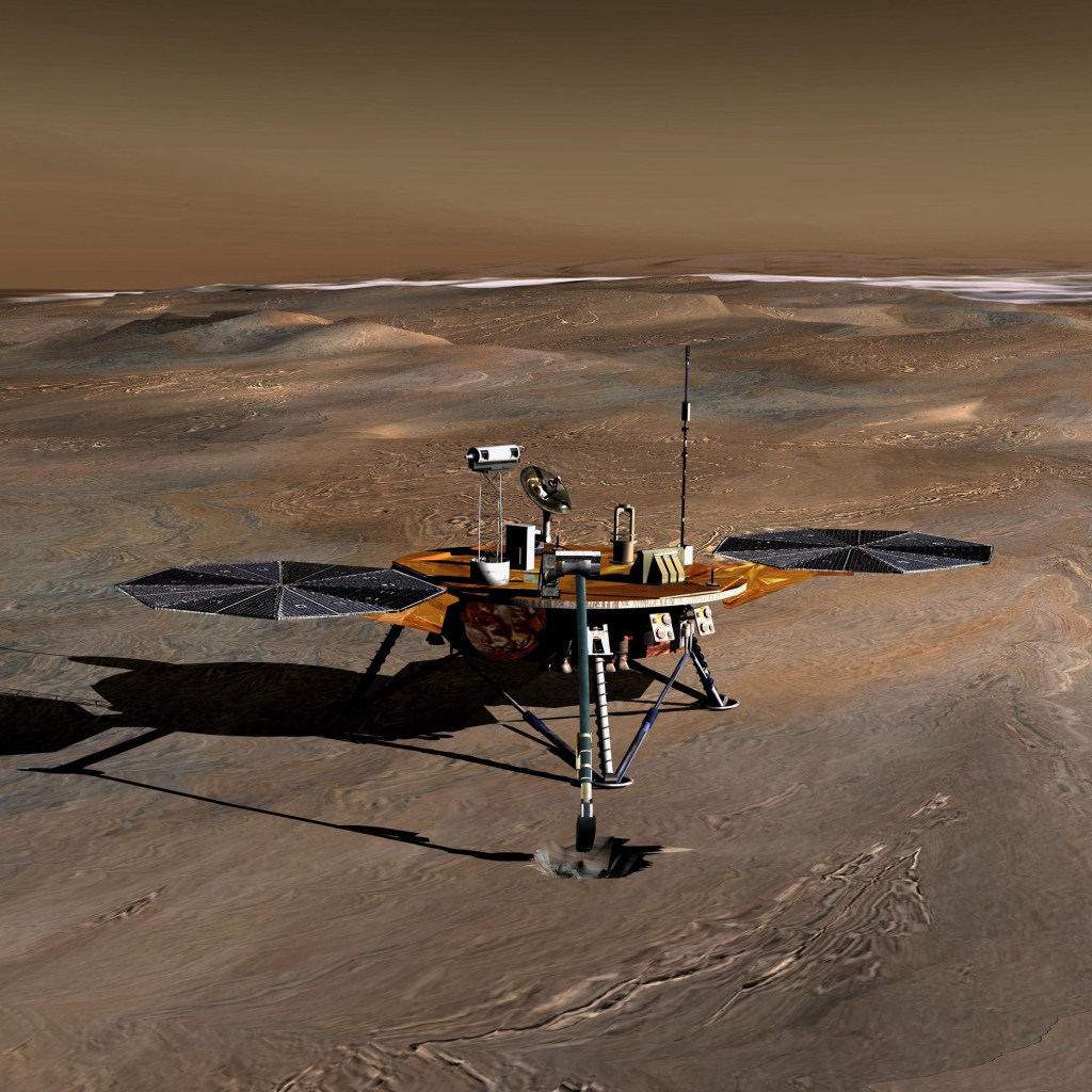 Посадочным модуль «Феникс» на поверхности Марса 