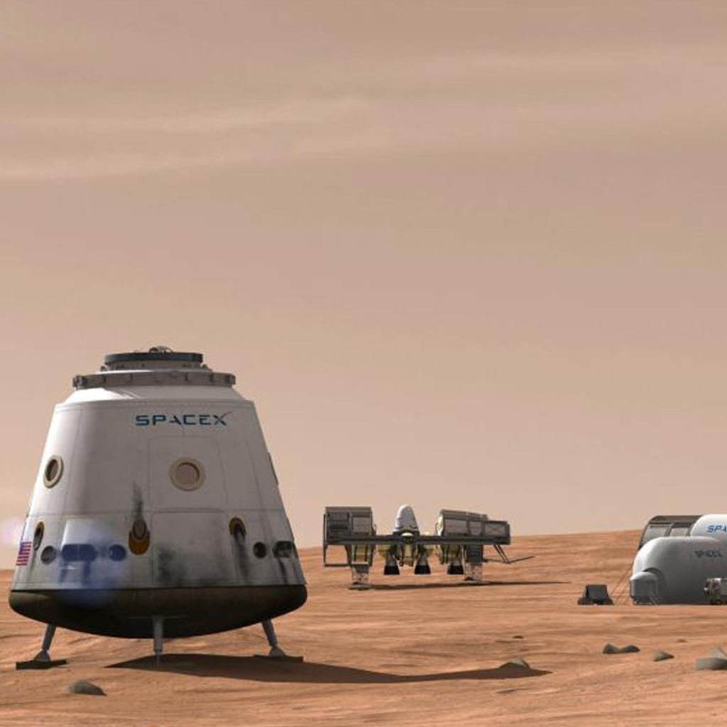 Космические корабли фирмы SpaceX на Марсе 