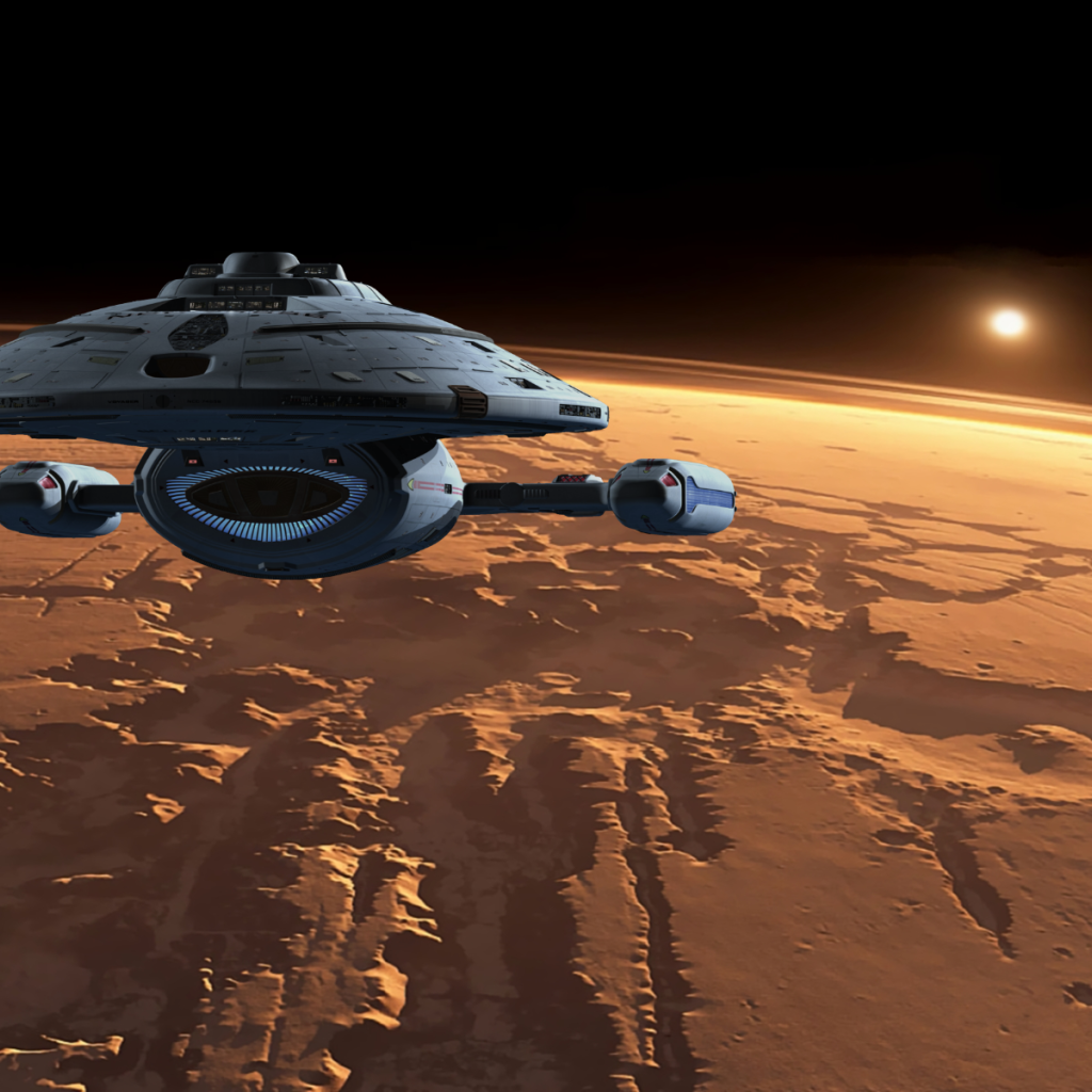 Космический корабль летит на Марс 