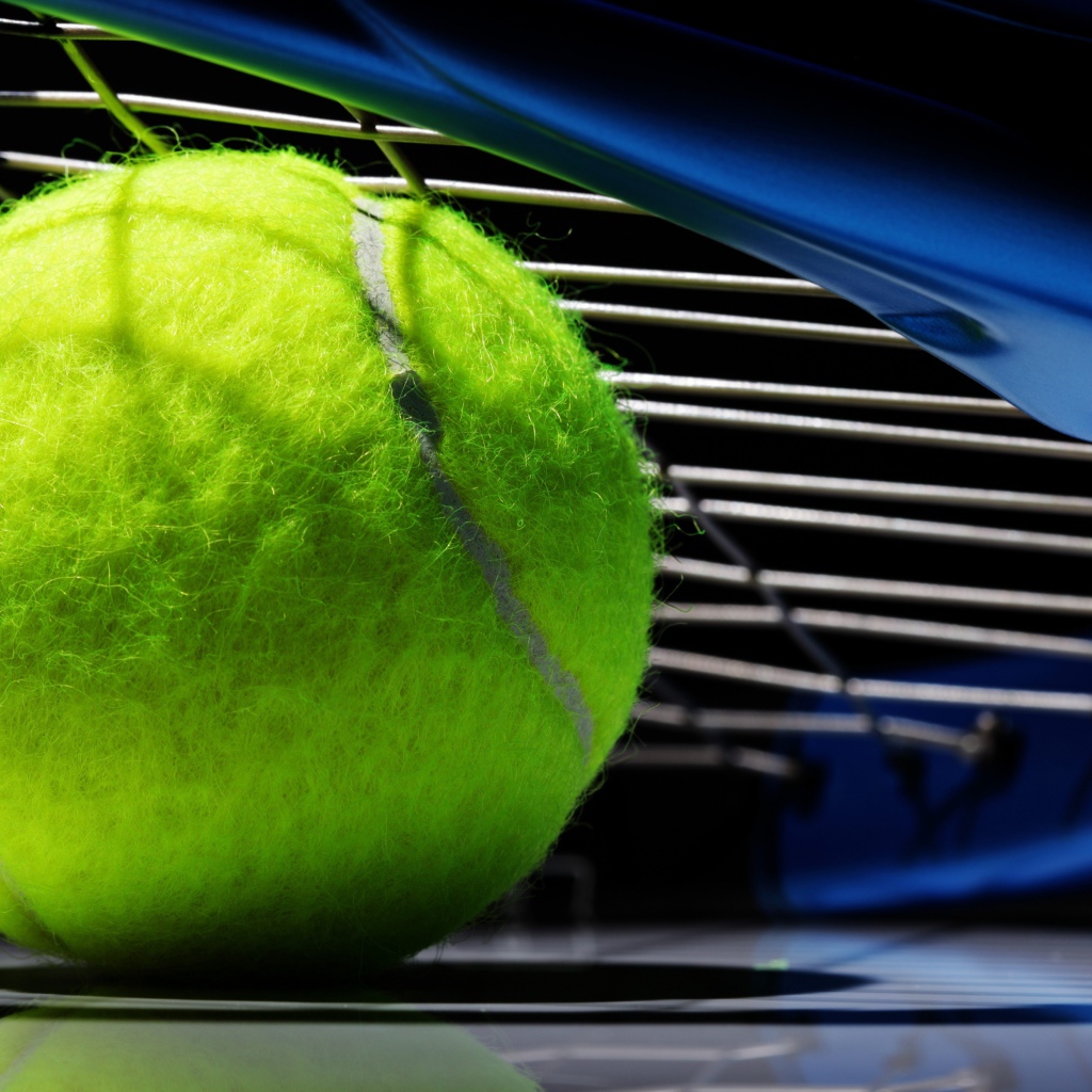 Теннисный мяч и ракетка 