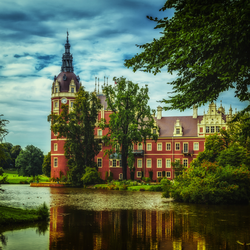 Ancient castle Moritzburg by the pond, Germany