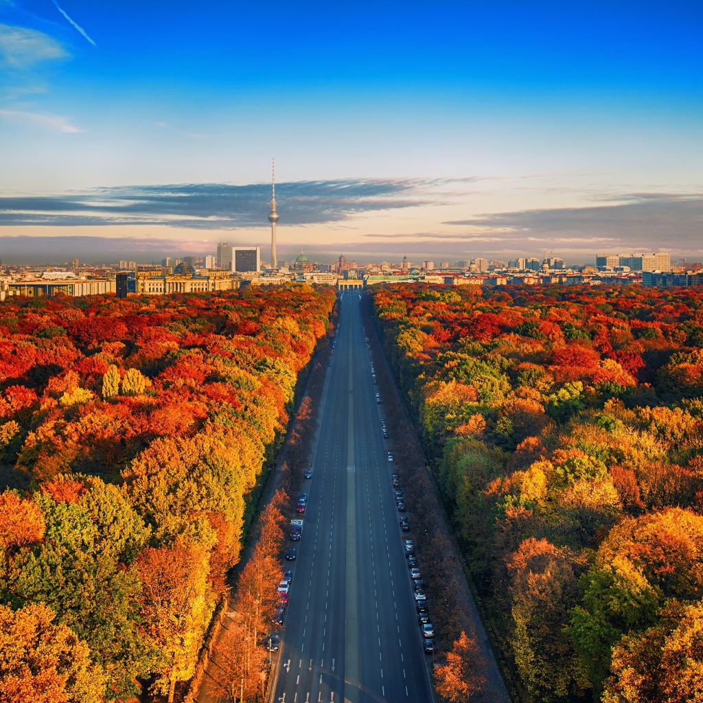Осенний автобан Берлин, Германия 