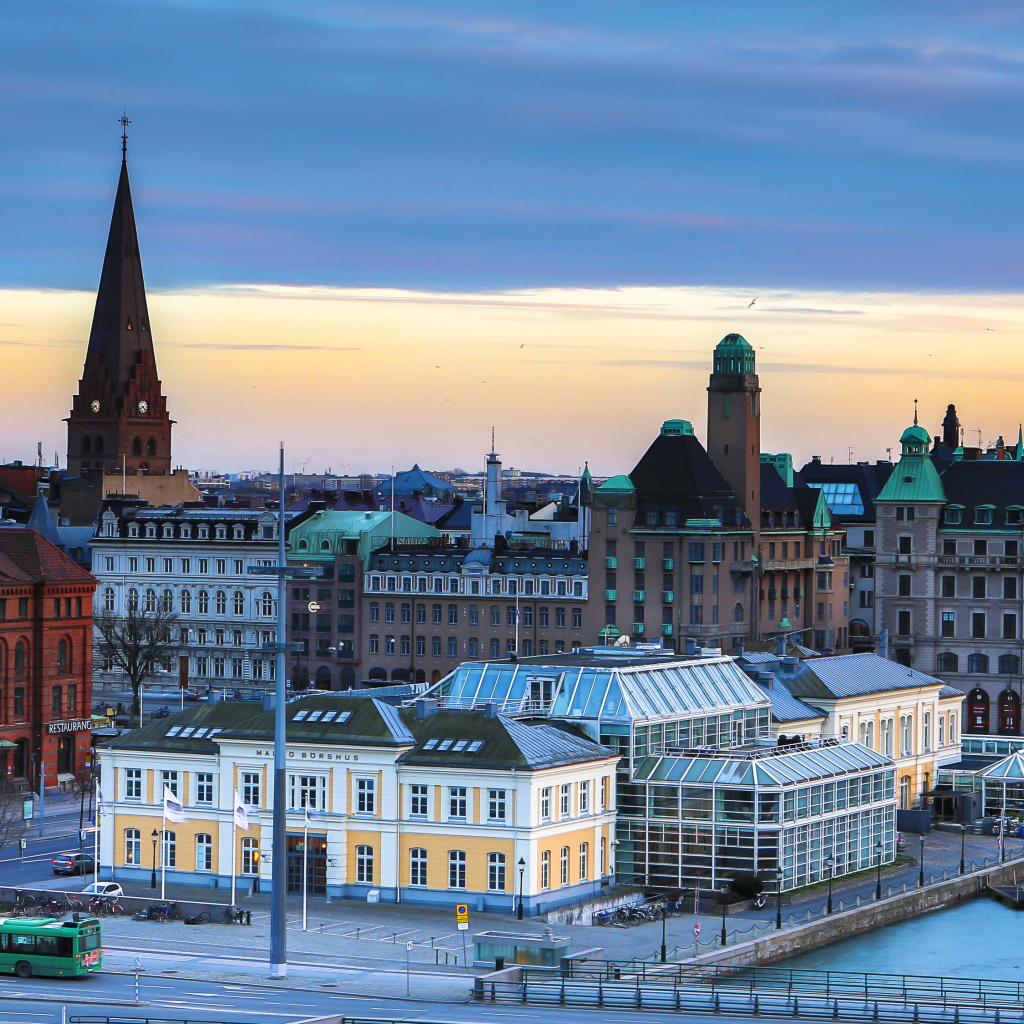 Панорама города Мальмё, Швеция