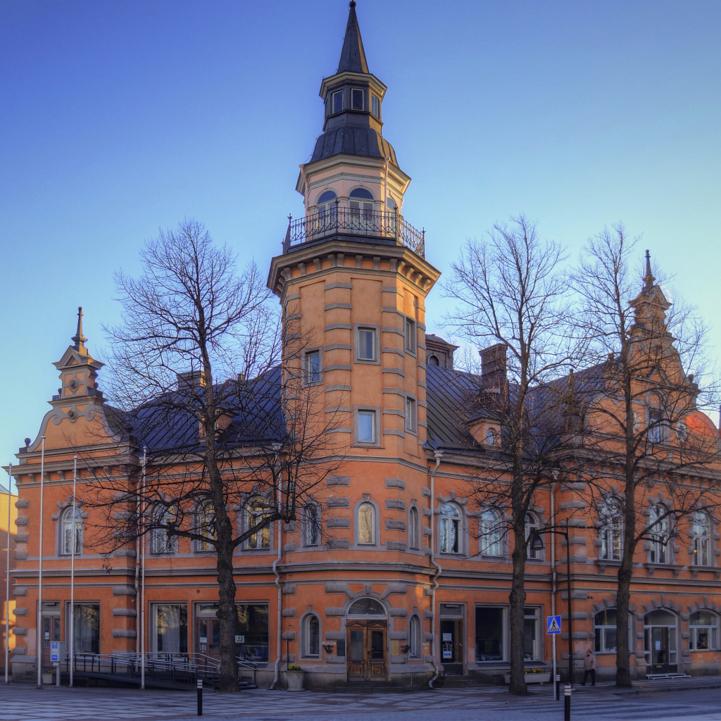 Красивое здание храма в городе Раума, Финляндия 