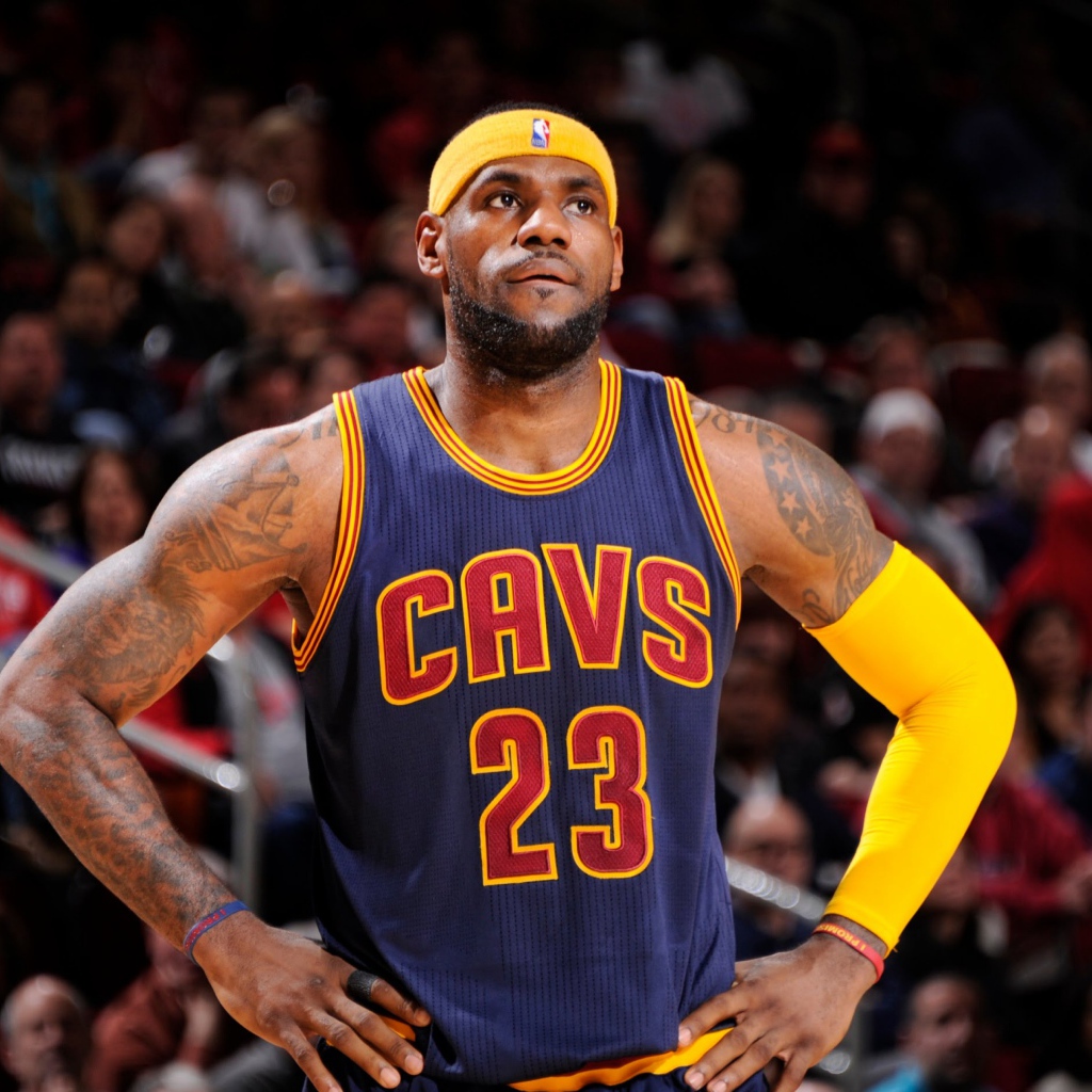 Баскетболист Леброн джеймс на поле 