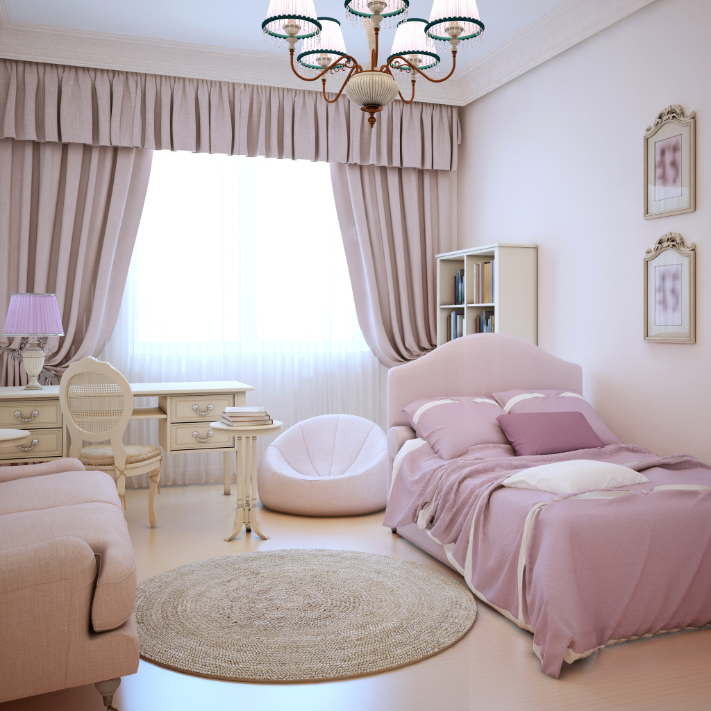 Красивая детская комната в нежных пастельных тонах