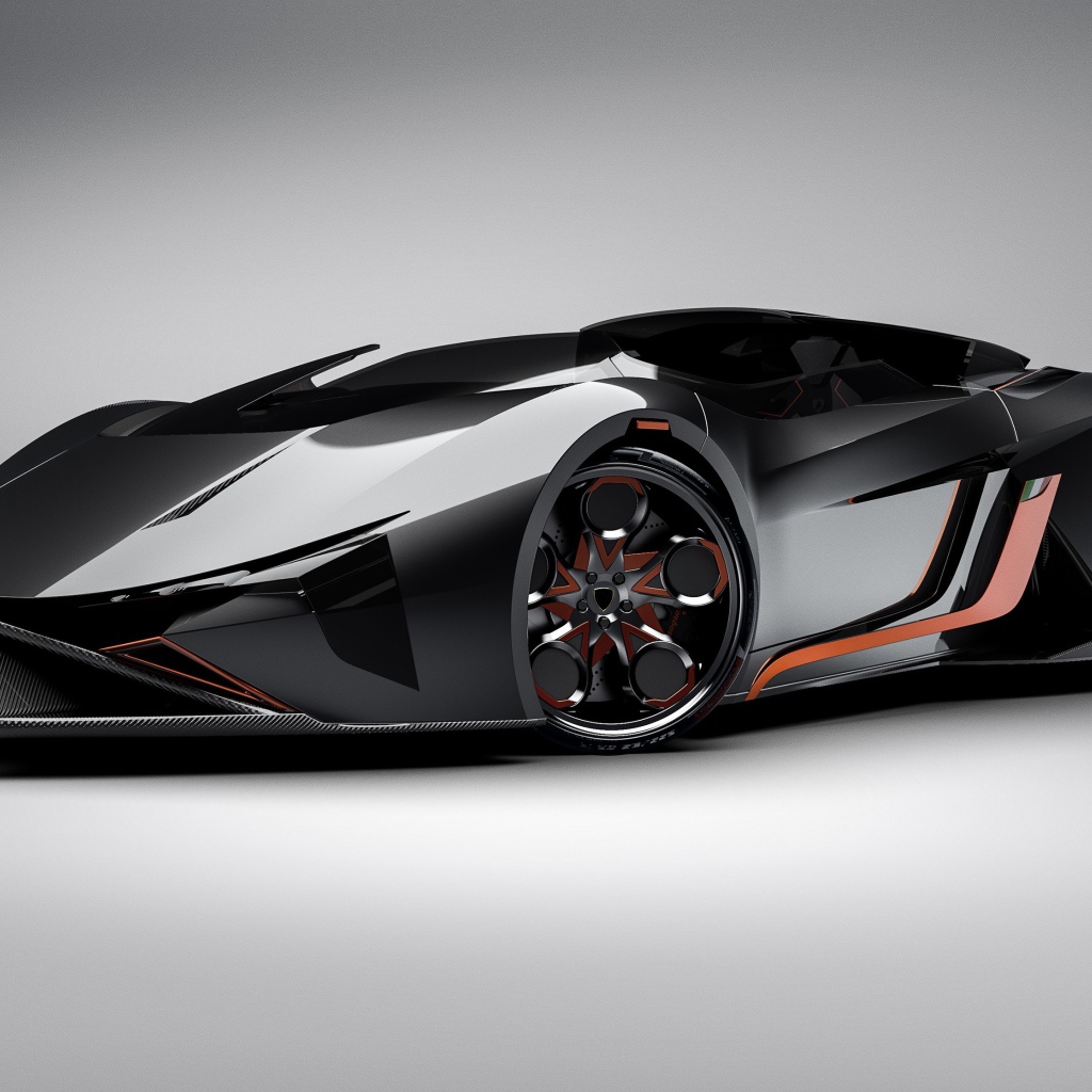Электрический автомобиль Lamborghini Diamante на сером фоне