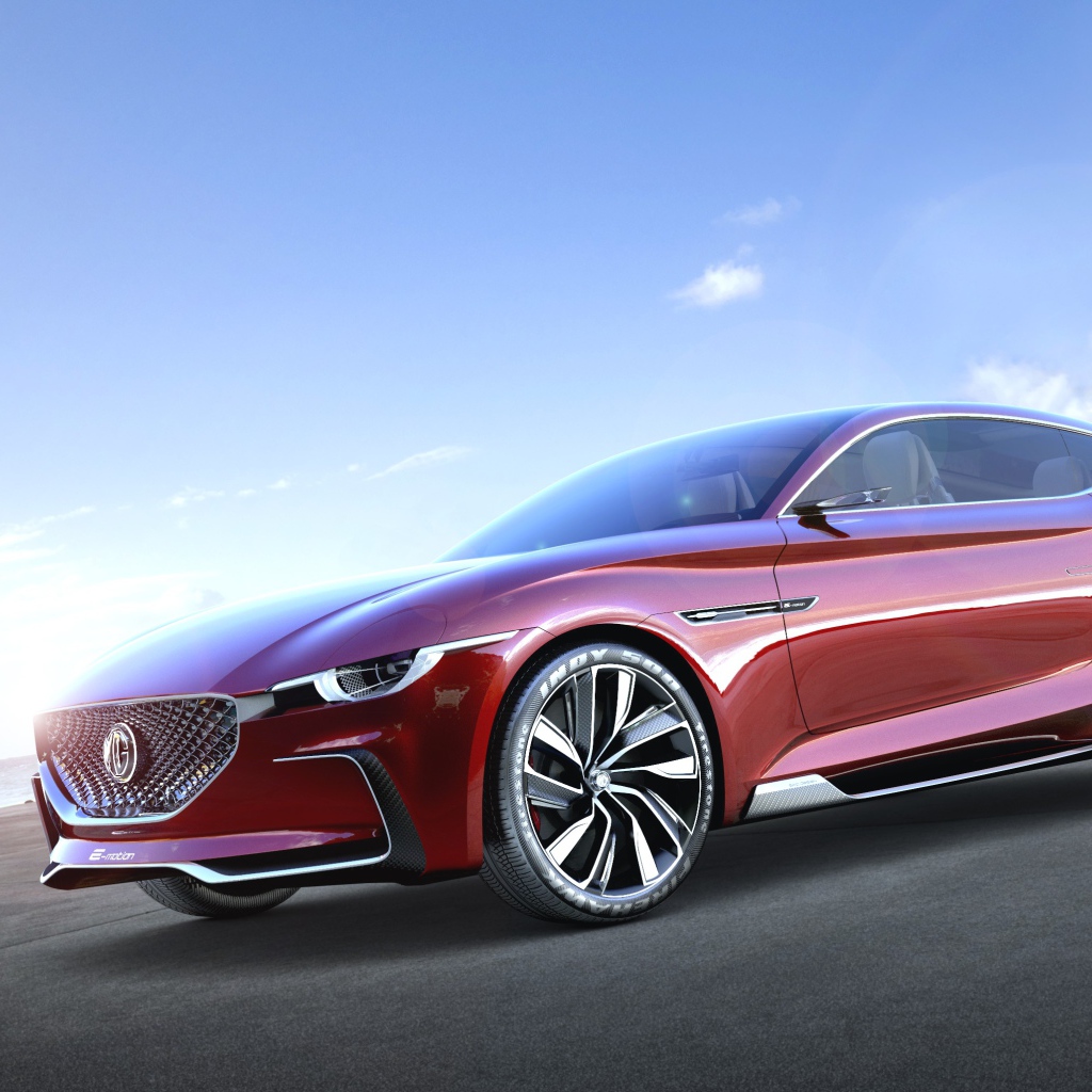 Электромобиль MG E-Motion, 2020 на фоне голубого неба