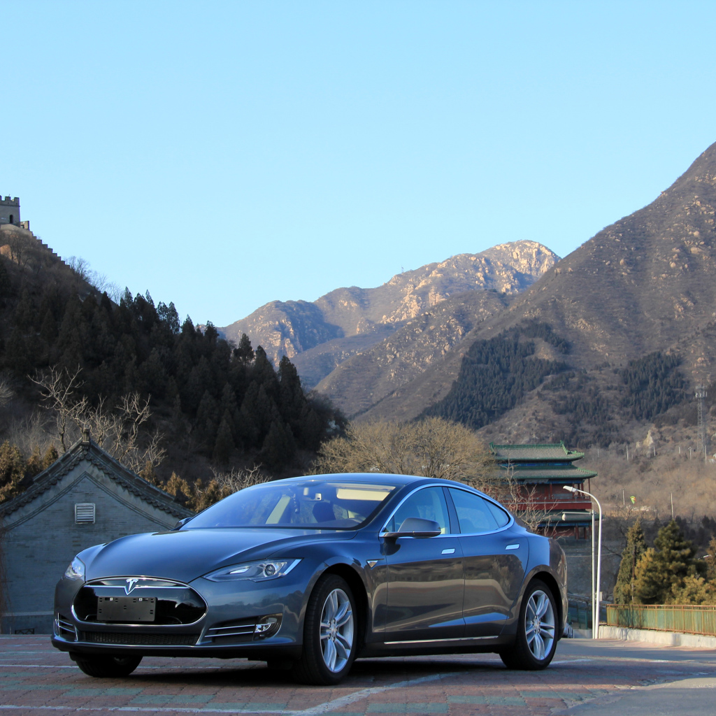 Электромобиль Tesla Model S, цвет серебристый металлик 