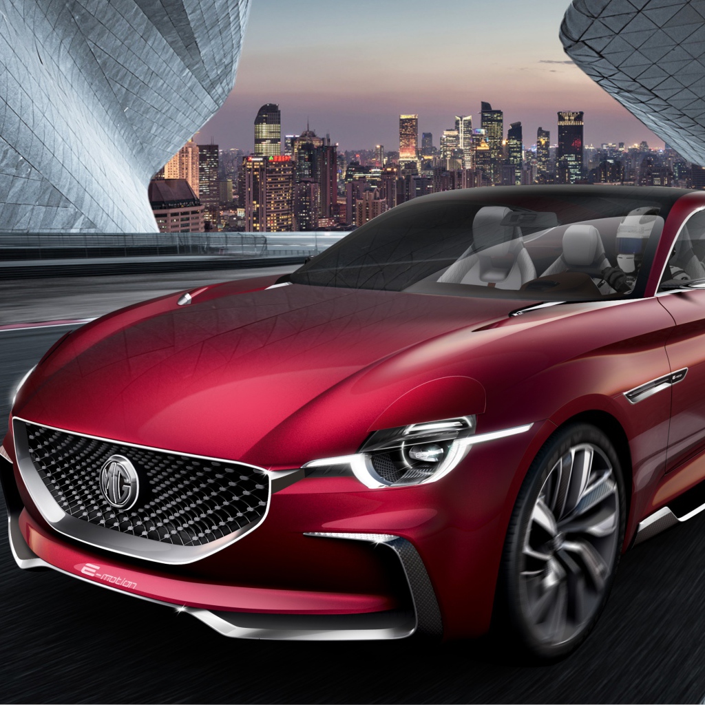 Бордовый электромобиль MG E-Motion, новинка 2020 года