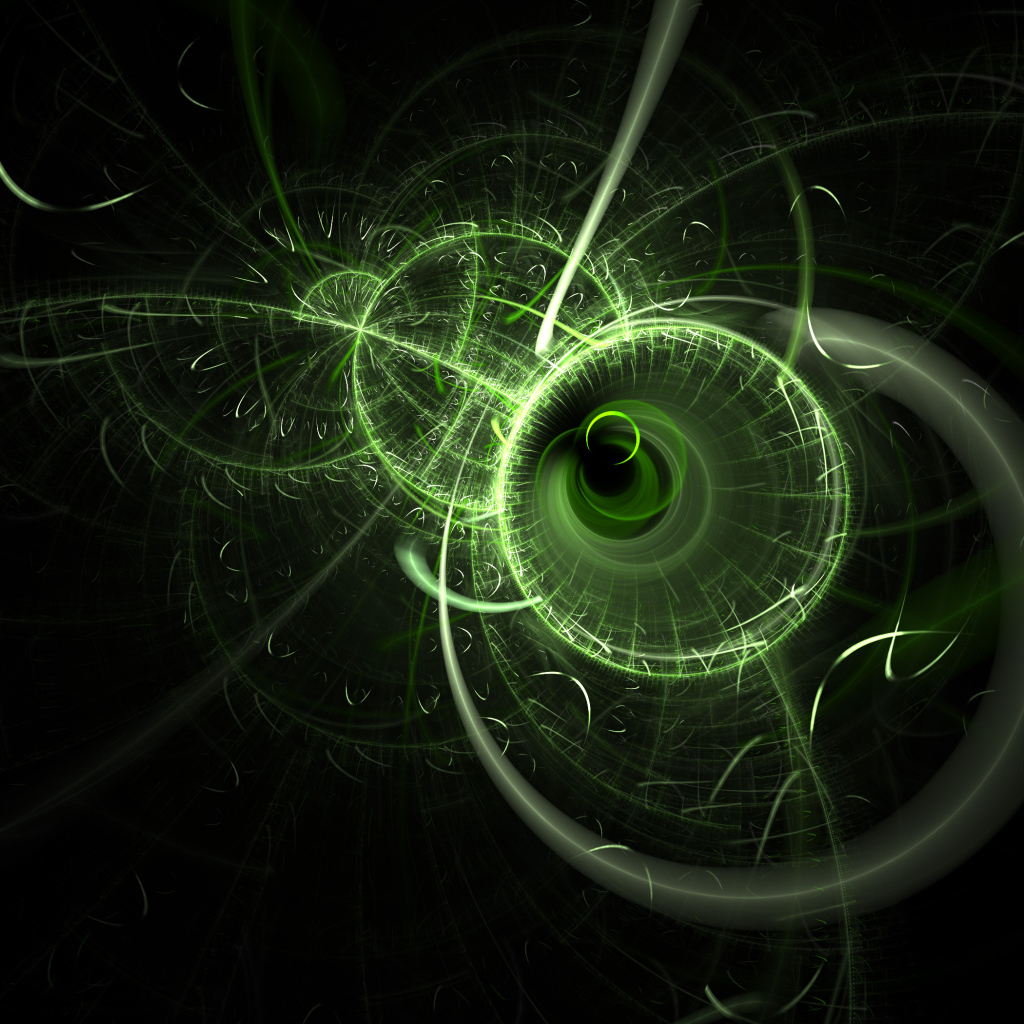 Абстрактный фрактальный рисунок с зеленым оттенком