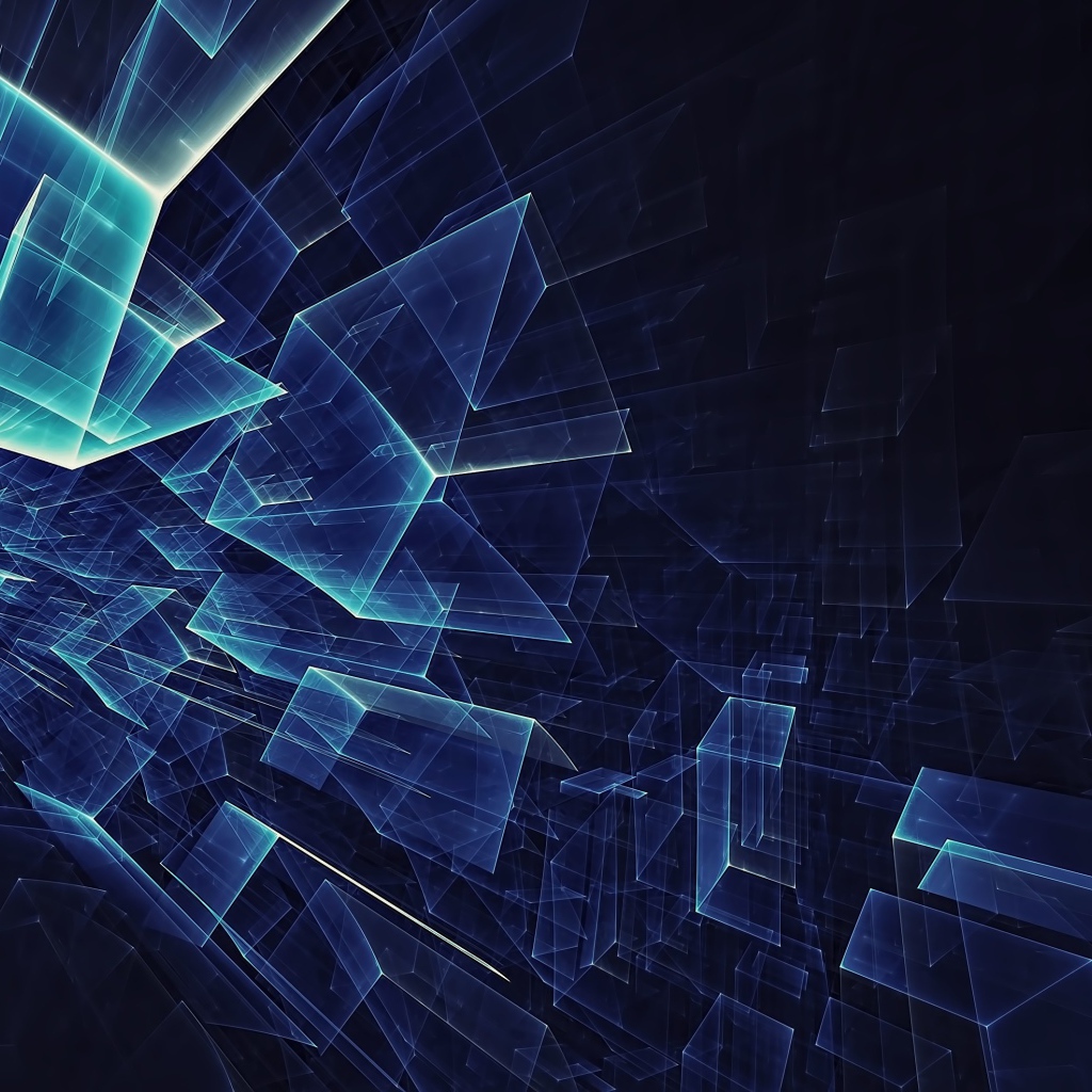 Абстрактные геометрические прозрачные фигуры