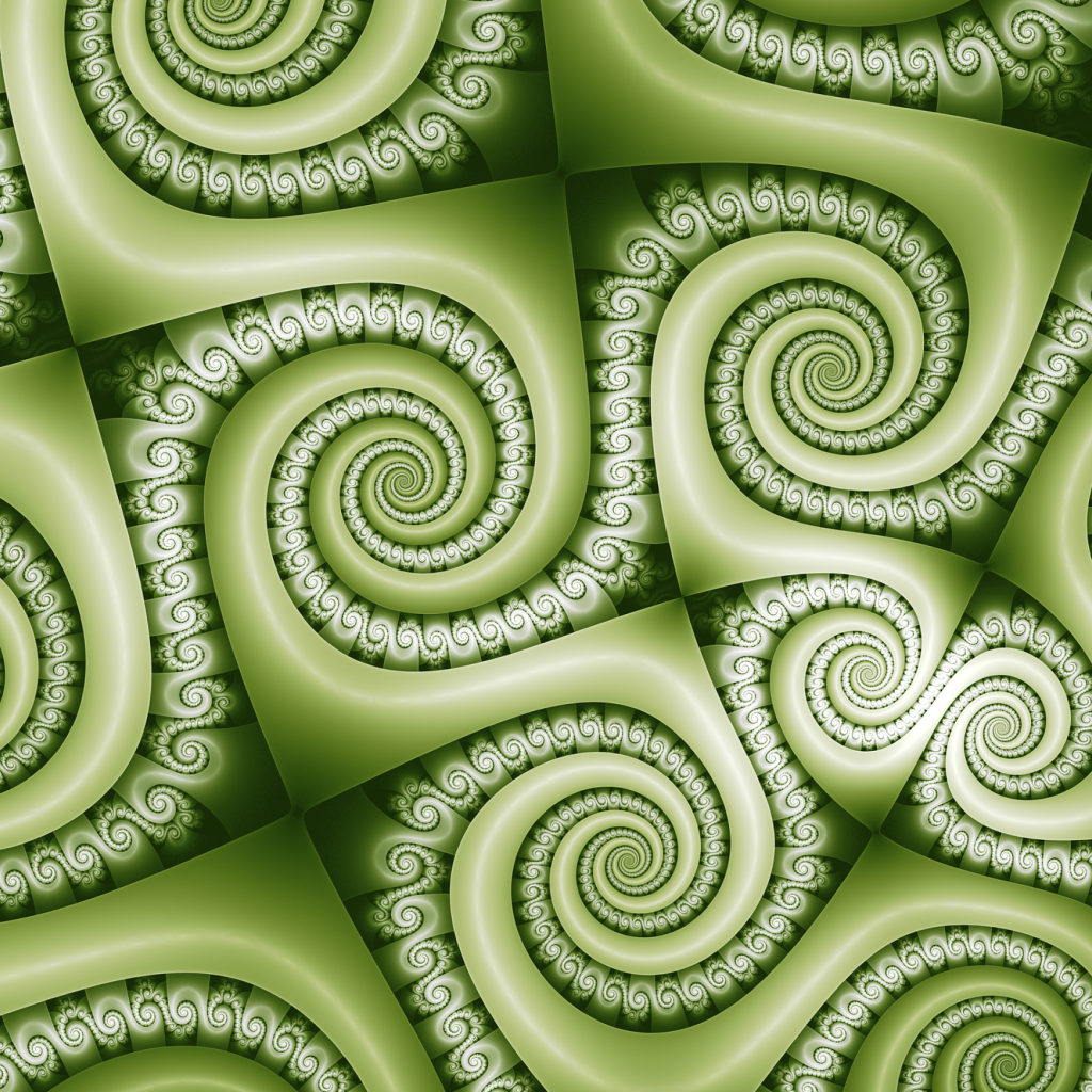 Абстрактный спиральный зеленый рисунок 