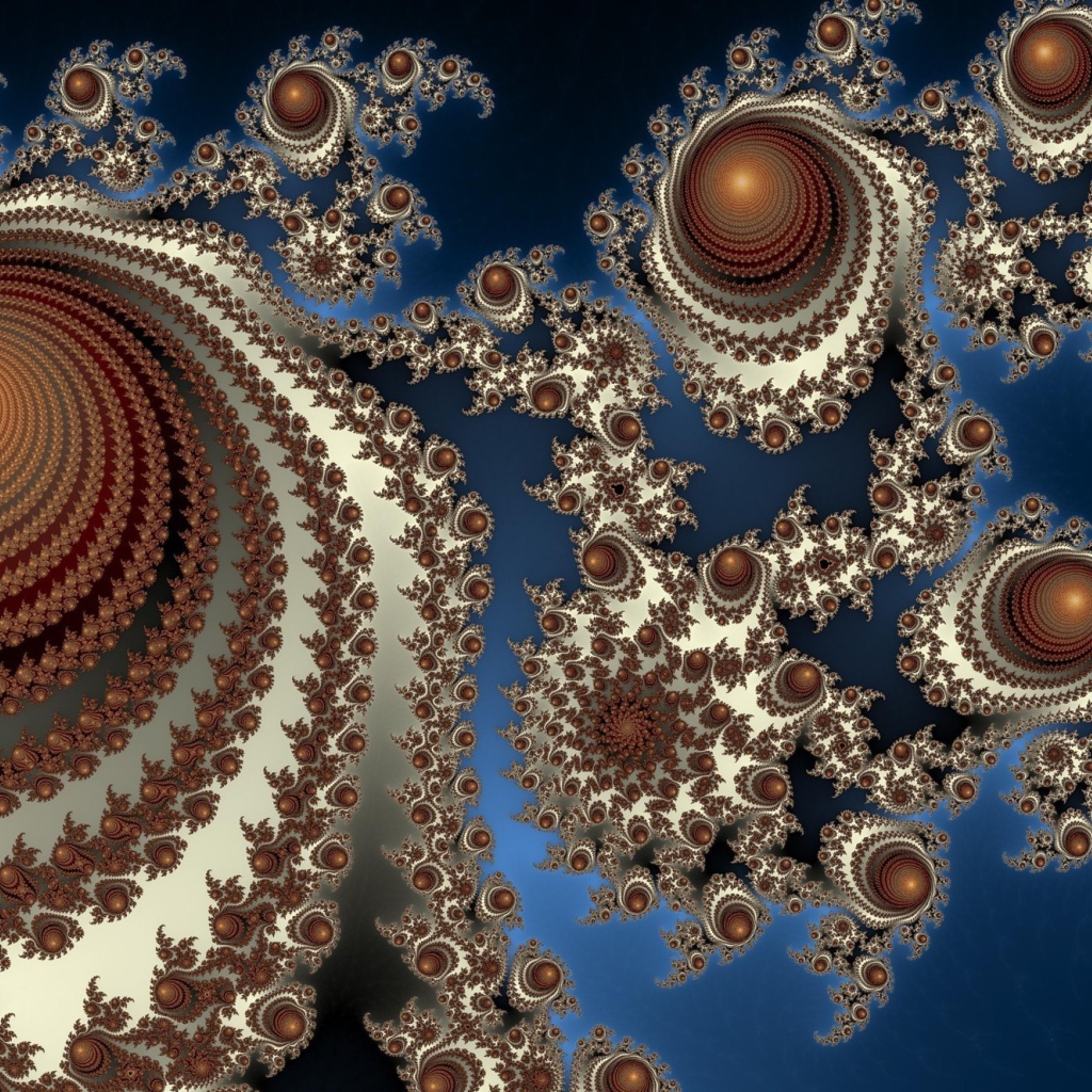 Абстрактные спирали на синем фоне