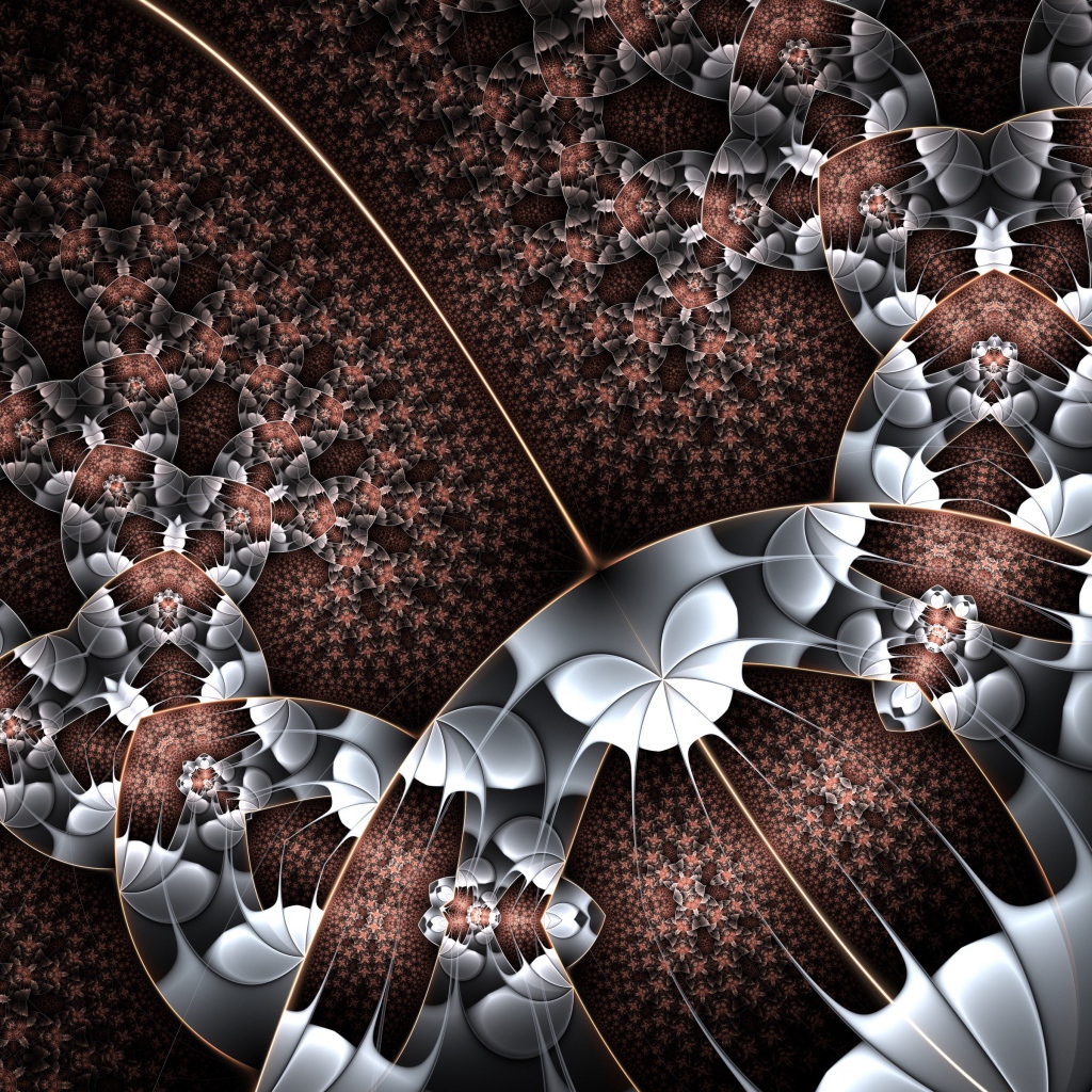 Красивый фрактальный рисунок в коричневых и серых тонах
