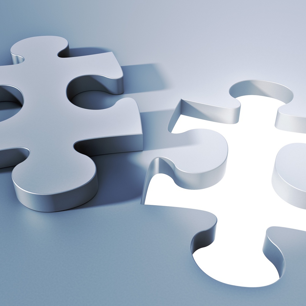 Большая серая фигура пазл 3д графика