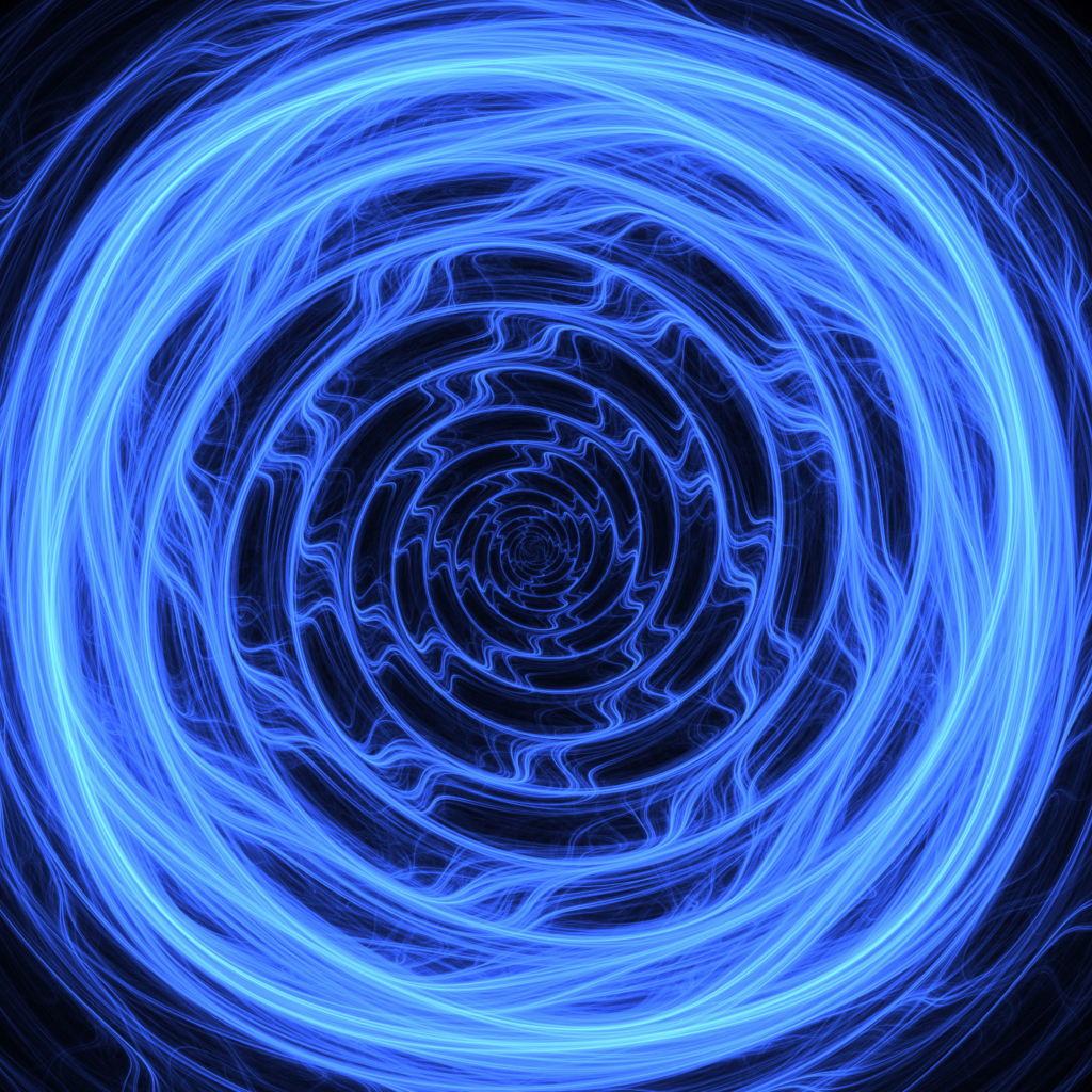 Голубая абстрактная спираль на черном фоне